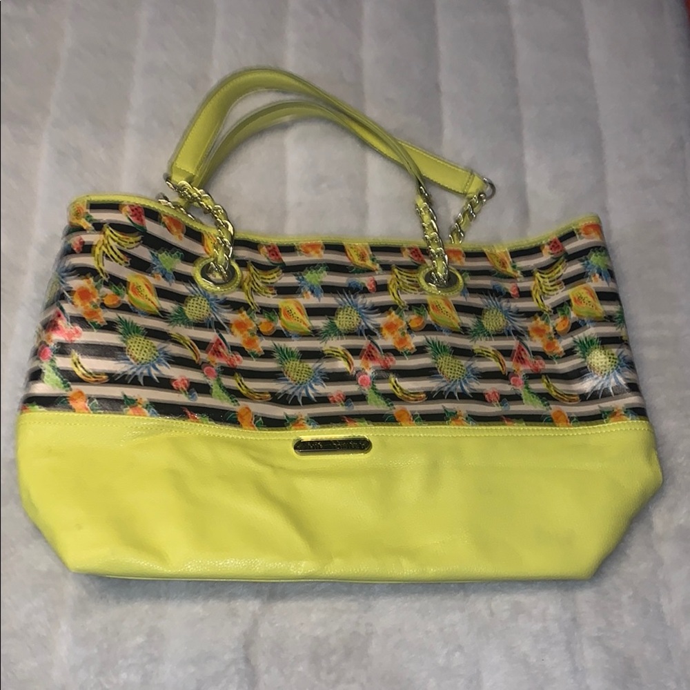 Betsy Johnson pineapple tote bag